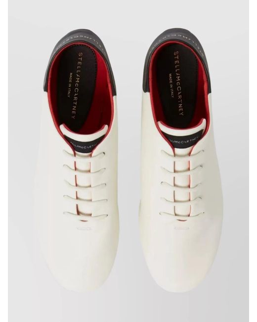 Stella McCartney Natural Logo Print Platform Low-Top Sneakers