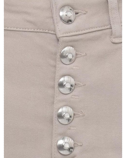 Dondup White Cropped Straight-Leg Jeans