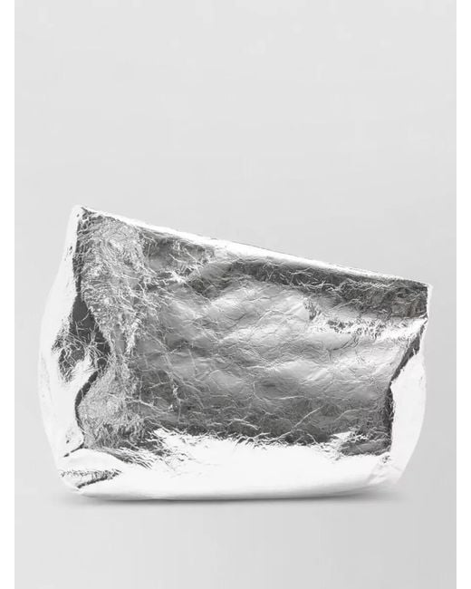 Marsèll Gray Fanta Shoulder Bag Metallic Crinkled Texture