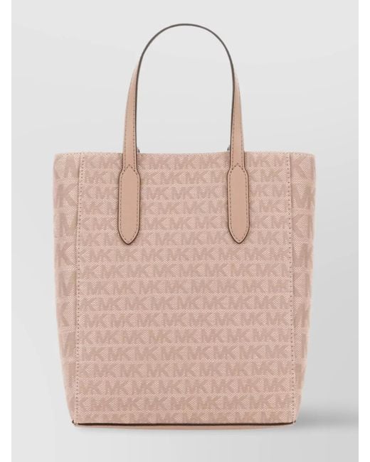 Michael Kors Pink Sinclair Linen Shoulder Bag