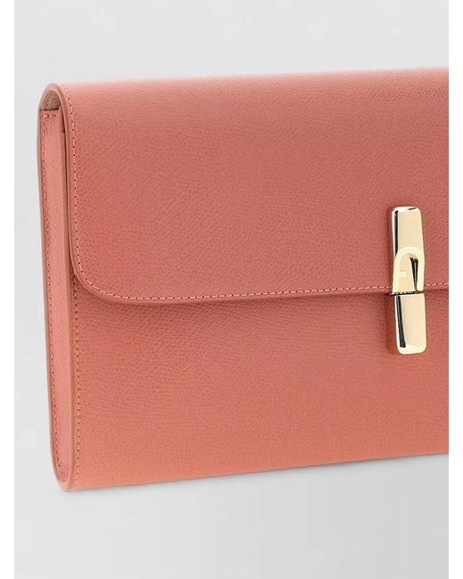 Furla Pink Iris Clutch Bag Tone Hardware