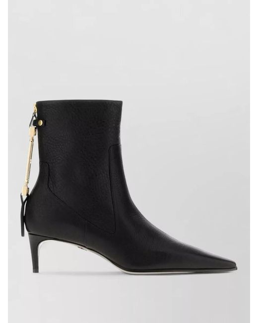 DSquared² Black Leather Lace Up Ankle Boots Hardware