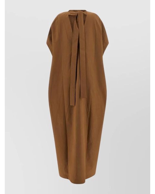 ARMARIUM Brown Nicla Dress Back Tie Midi Length