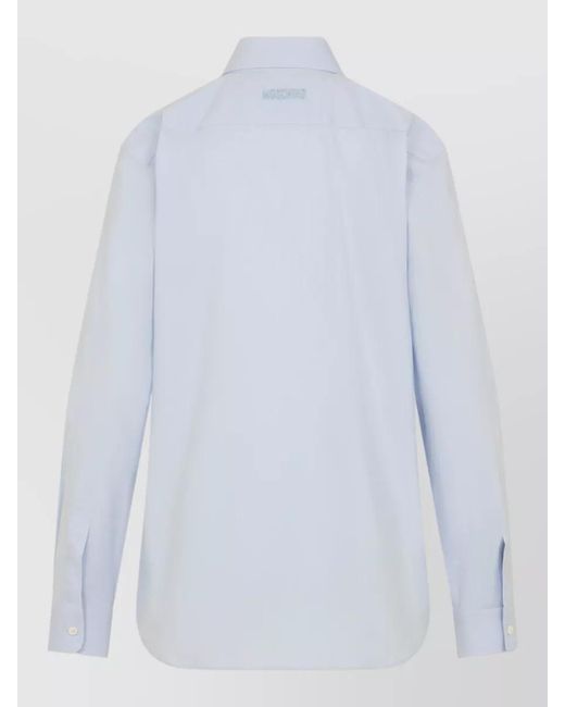 Moschino Blue Cotton Long-Sleeve Shirt