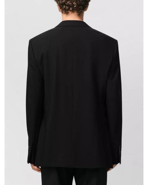 AMI Black Virgin Wool Single-Breasted Blazer for men