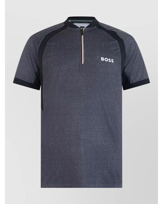 Boss Blue Short Sleeve Technical Polo Shirt for men