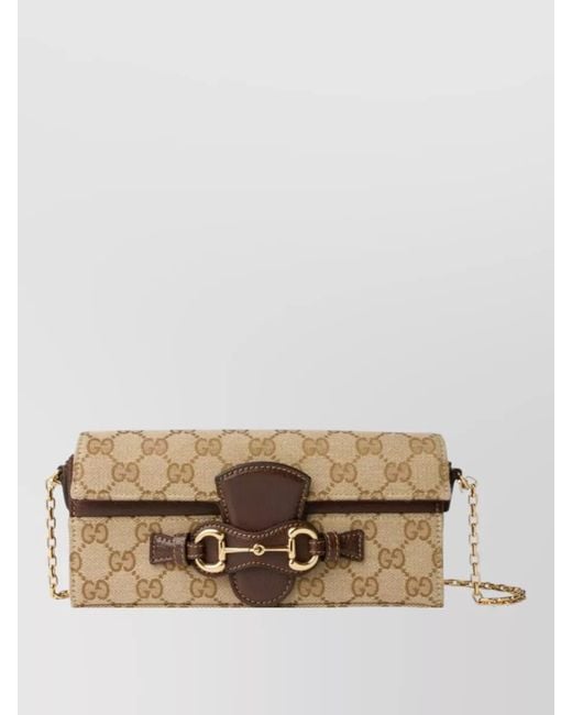 Gucci Natural Leather Chain Wallet