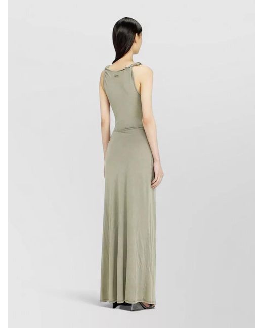 DIESEL Multicolor Sleeveless Dress Twisted Straps Side Slit Draped