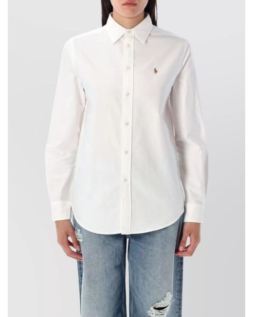 Polo Ralph Lauren Women's White Casual Button-Up Shirt With Long