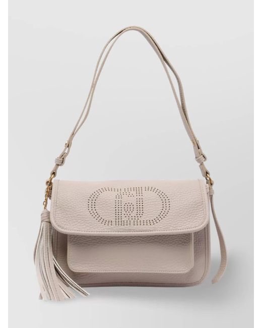 Liu Jo Natural Crossbody Bag With Adjustable Shoulder Strap And Tassel Detail