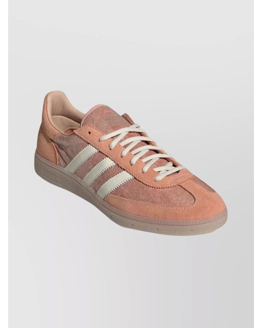 Adidas Pink Low-Top Sneakers With Rubber Sole Design