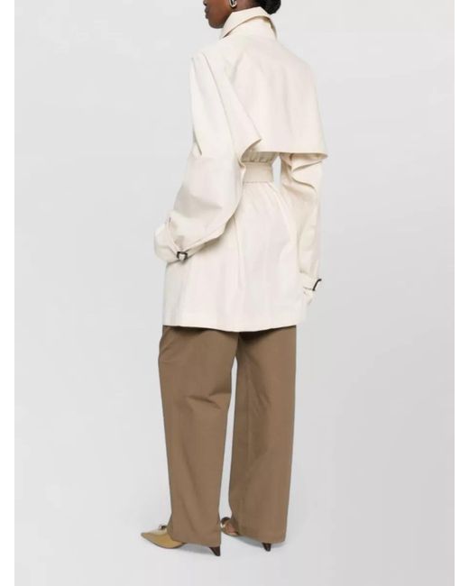Totême Natural Cotton Trench Coat Belted Waist Storm Flap