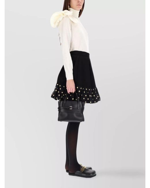 Moschino Black Polka-Dot A-Line Skirt