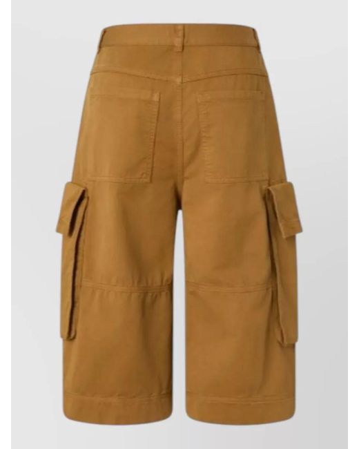 Pinko Natural Albareto Bermuda High Waist Cargo Shorts