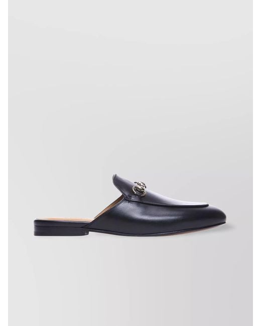 Gucci Blue Open Back Princetown Slipper Round Toe