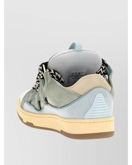 Lanvin Multicolor Leather Paneled Low-Top Sneakers for men