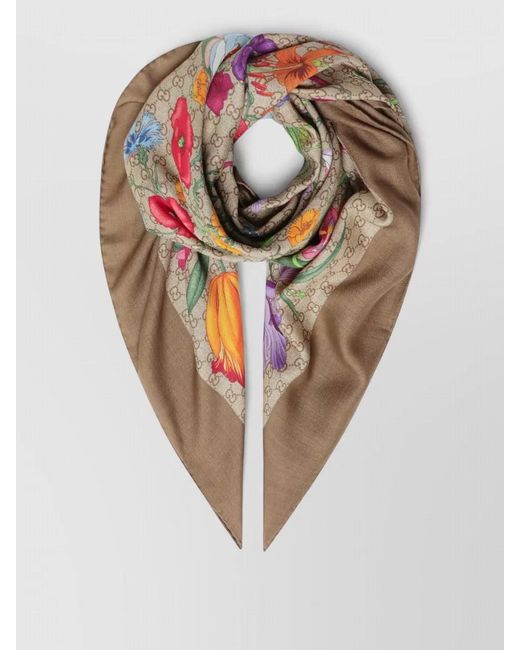 Gucci White Floral Square Hair Accessory Versatile Design
