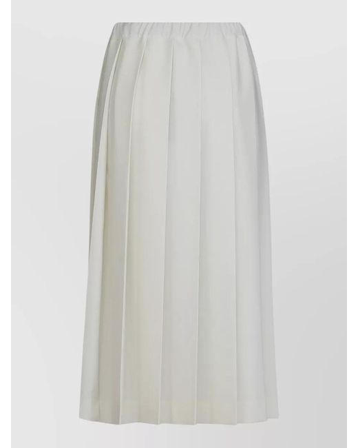 Fabiana Filippi White Pleated Skirt Techno Tailoring Fabric