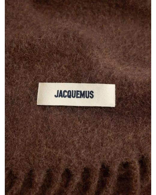 Jacquemus Brown Fringed Scarf for men