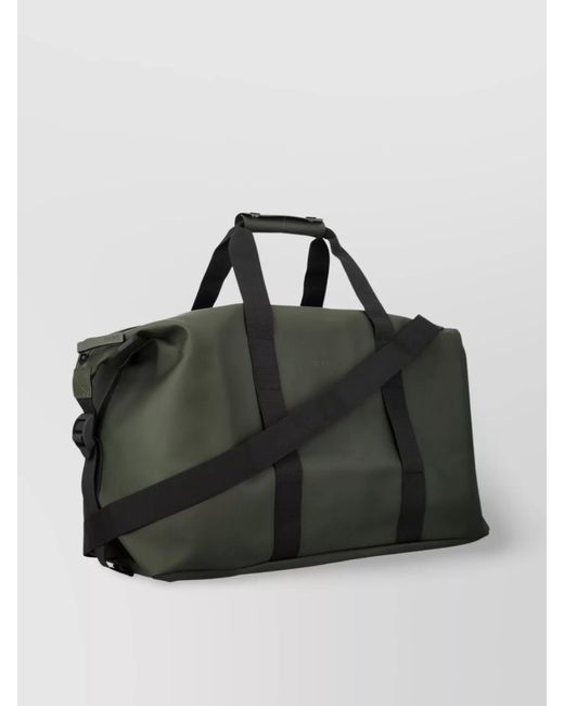 Rains Black Hilo Weekend Bag Featuring Buckle Detail for men