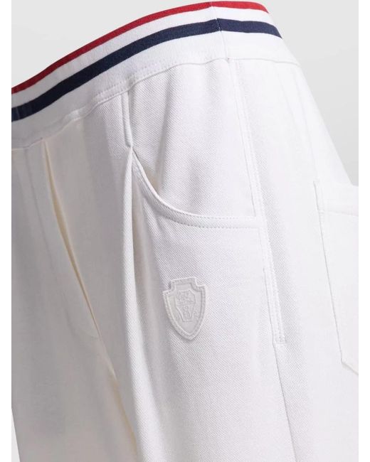 Brunello Cucinelli White Cotton Track Pants