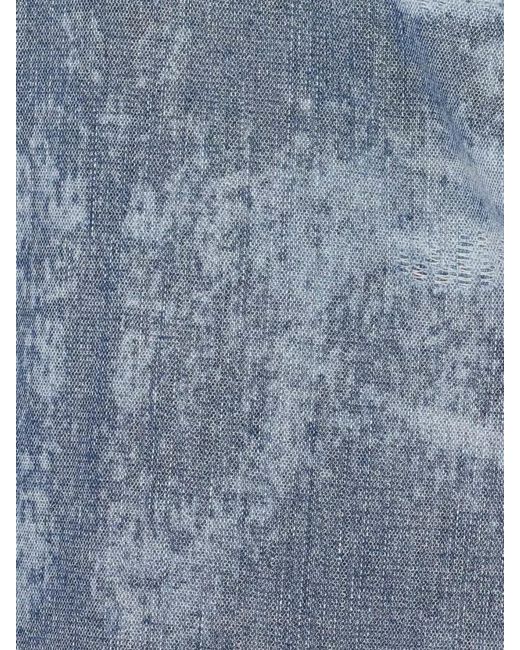 DIESEL Blue Denim Sleeveless V-Neck Mini Dress