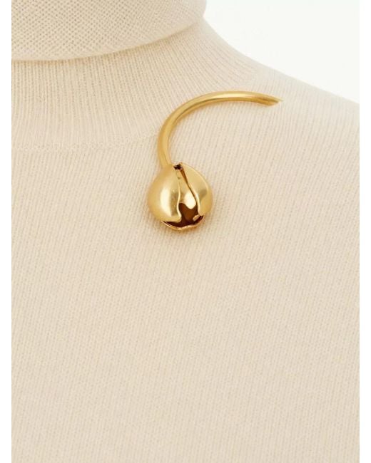 Alberta Ferretti Natural Turtleneck Ribbed Top Detail