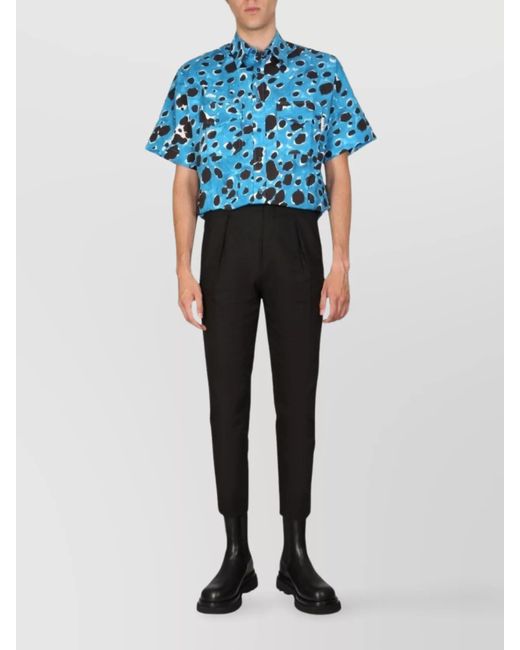 Marni Blue Printed Cotton Shirt for men