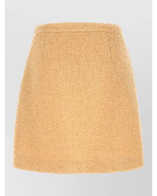 Valentino Garavani Natural Virgin Wool A-Line Skirt