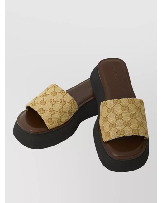 Gucci Black Platform Slides