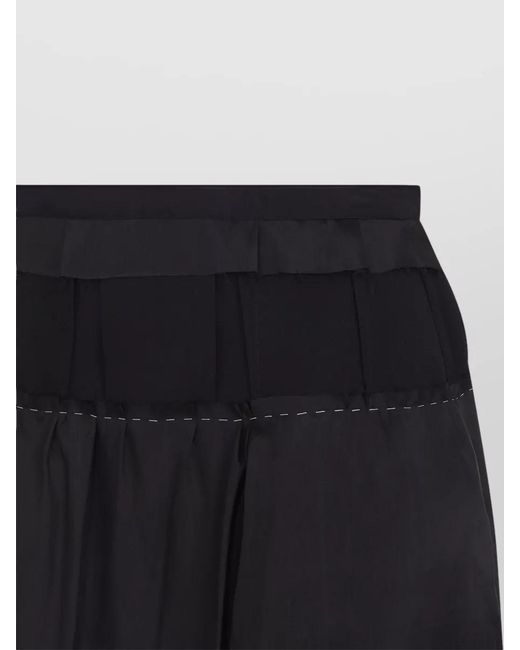 Maison Margiela Black Acetate High-Rise Semi-Sheer Panel Midi Pencil Skirt