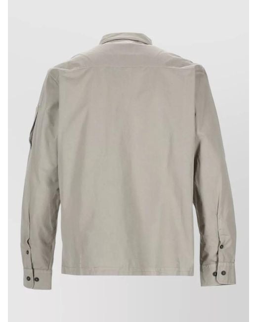 C P Company Gray Jacket Featuring Chest And Sleeve Pockets for men