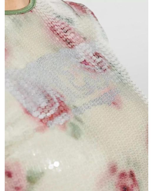 DIESEL Multicolor Floral Sequin-Embellished Short-Sleeve T-Shirt