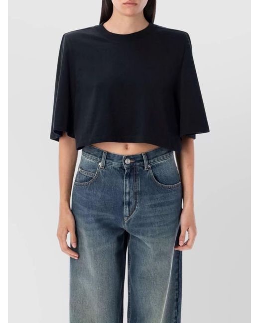 Isabel Marant Blue Cropped T-Shirt Short Sleeves