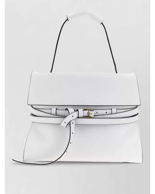 Moschino White Shoulder Bag Tie Me Top Handle Strap