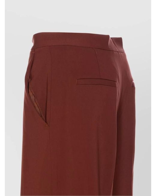 Pinko Red Trousers Regular Fit Pockets