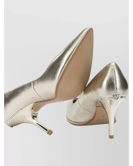 Pinko Natural Stiletto Heel Pumps Metallic Finish