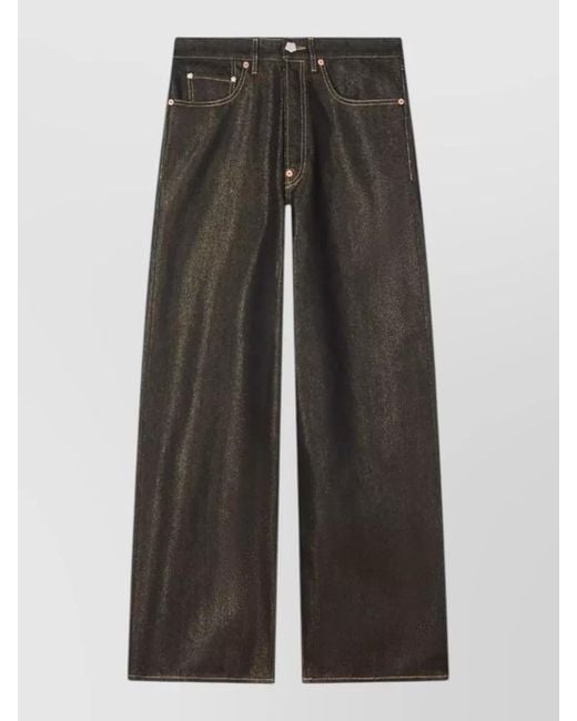 KENZO Gray Denim Wide-Leg Turn-Up Jeans for men