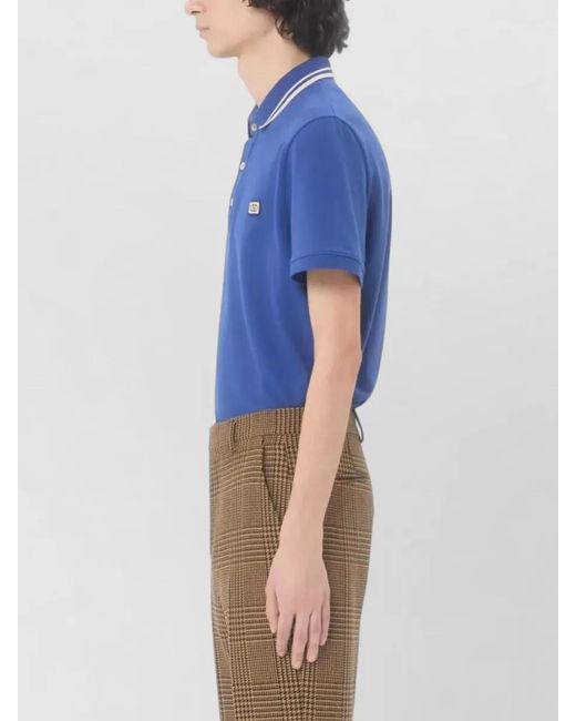 Valentino Garavani Blue Cotton Piqué Polo Shirt for men