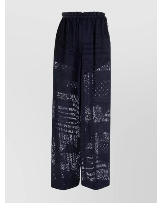 Fendi Blue High Waist Wide Leg Trousers