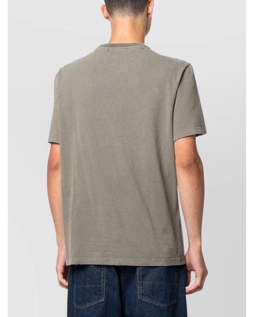 Golden Goose Deluxe Brand Gray Cotton Distressed Logo T-Shirt for men