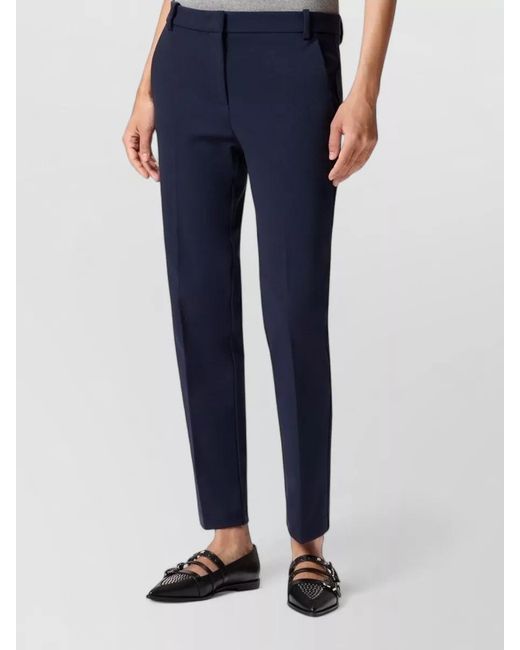 Pinko Blue Tailored Trousers Belt Loops Pockets Back