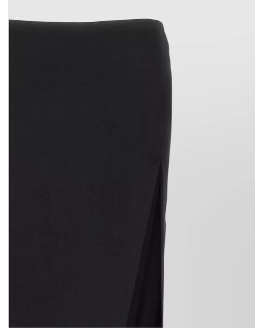 Ann Demeulemeester Black Lamb Leather Asymmetric Skirt
