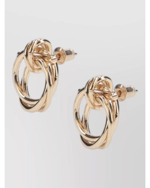 Ferragamo Metallic Hoop Earrings Twisted Design Jewelry Piece