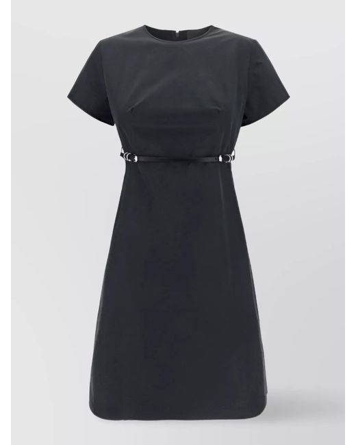 Givenchy Black Polyester Blend Short-Sleeve Mini Dress