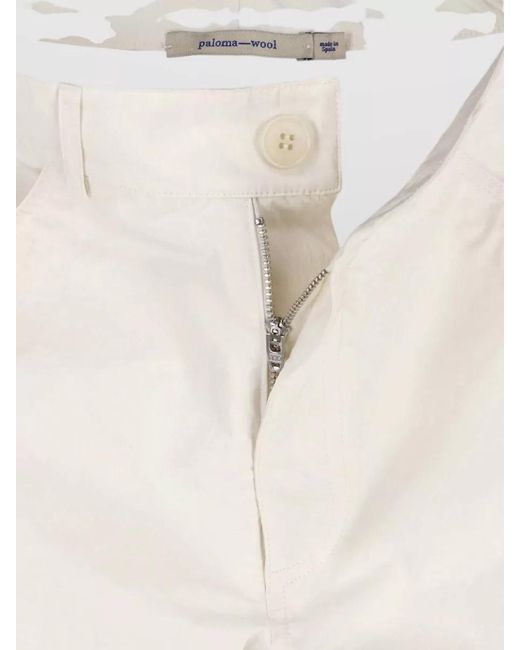 Paloma Wool White Straight Leg Pants Back And Side Pockets