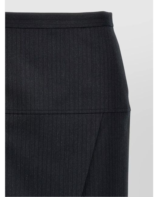 Fendi Blue Pinstriped Wool Pencil Skirt