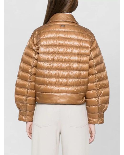 Herno Natural Down Jacket Pointed Collar Long Sleeves