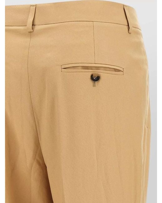 Alberto Biani Natural Albertino Pants Pleats Belt Loops Cuffs
