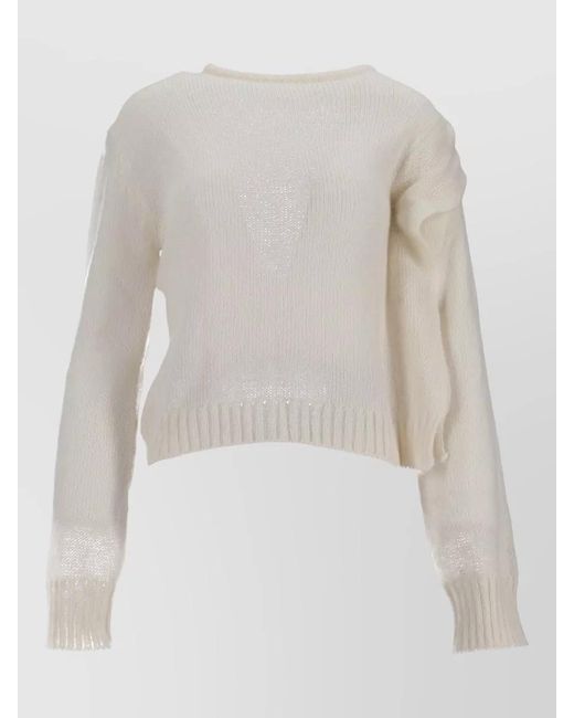 Niccolò Pasqualetti White Nota Knit Sweater Kid Mohair